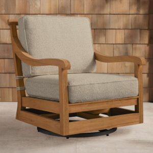 Hamptons Outdoor Swivel Chair in Weathered Fawn